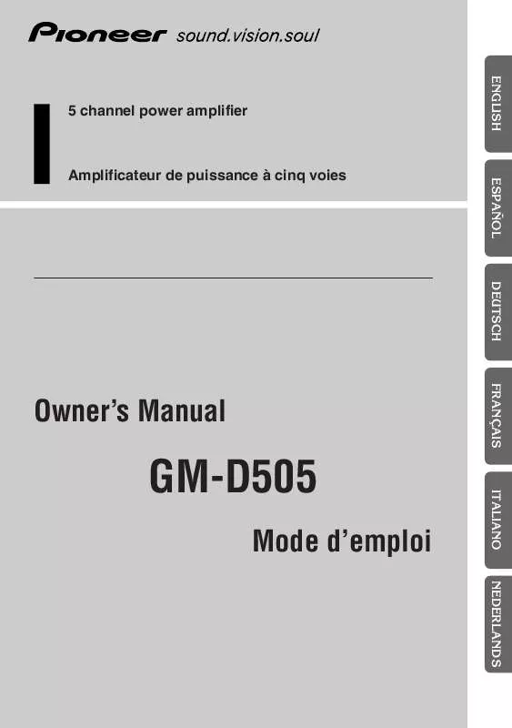 Mode d'emploi PIONEER GM-D505