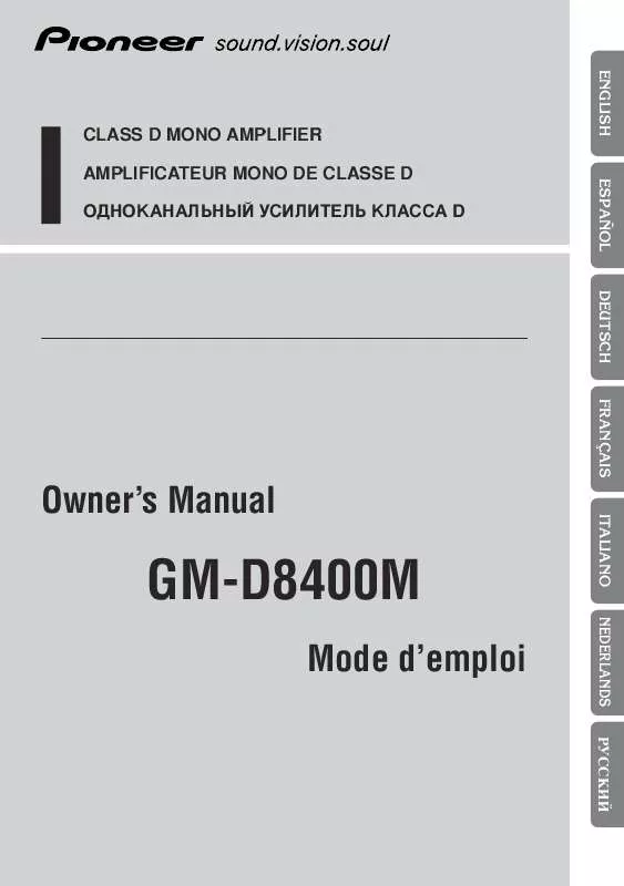 Mode d'emploi PIONEER GM-D8400M