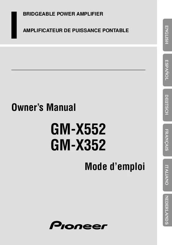 Mode d'emploi PIONEER GM-X352