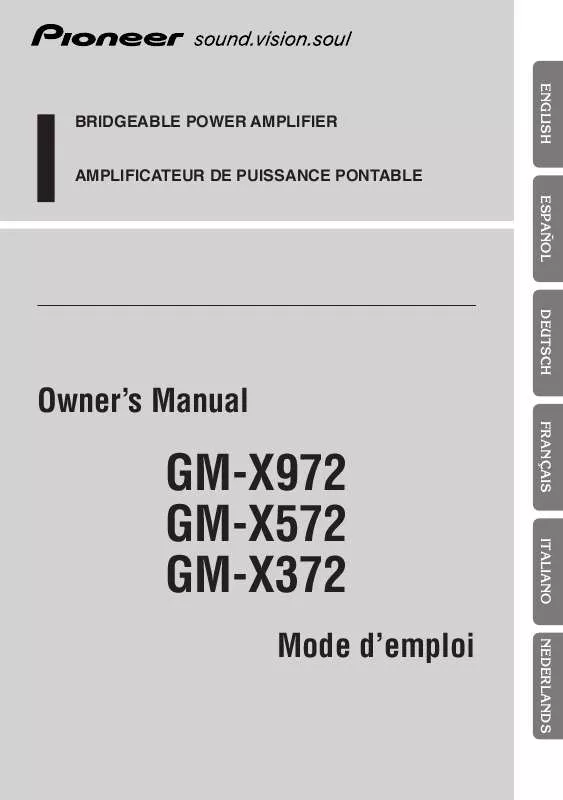 Mode d'emploi PIONEER GM-X372