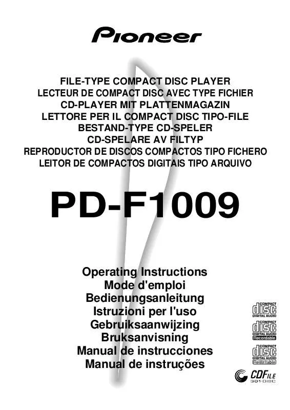 Mode d'emploi PIONEER PD-F1009