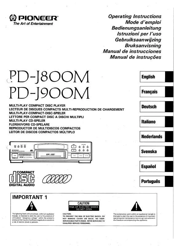 Mode d'emploi PIONEER PD-J900M