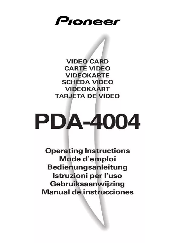 Mode d'emploi PIONEER PDA-4004