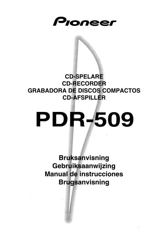 Mode d'emploi PIONEER PDR-509