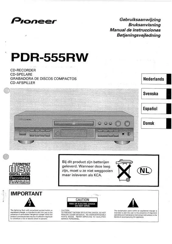Mode d'emploi PIONEER PDR-555RW