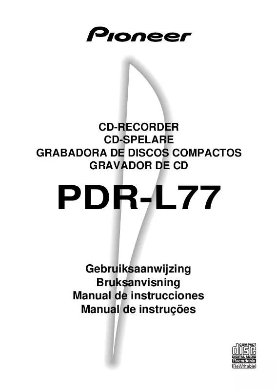 Mode d'emploi PIONEER PDR-L77