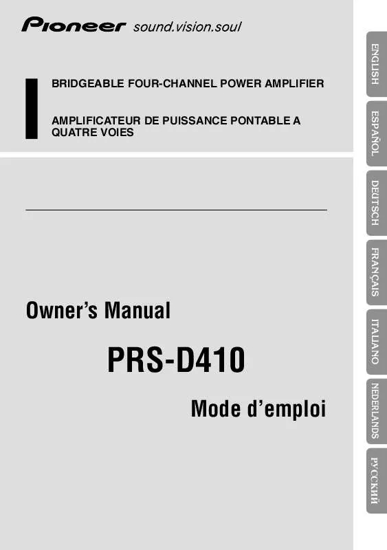 Mode d'emploi PIONEER PRS-D410