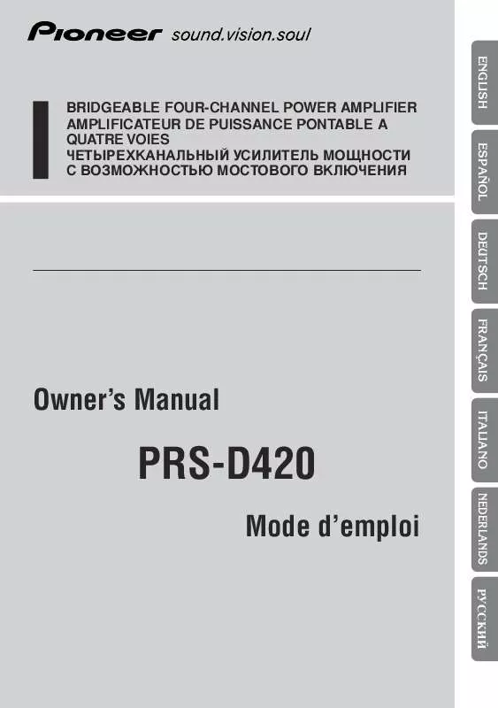 Mode d'emploi PIONEER PRS-D420