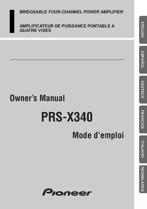 Mode d'emploi PIONEER PRS-X340