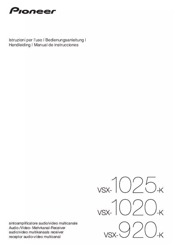 Mode d'emploi PIONEER VSX-1020-K