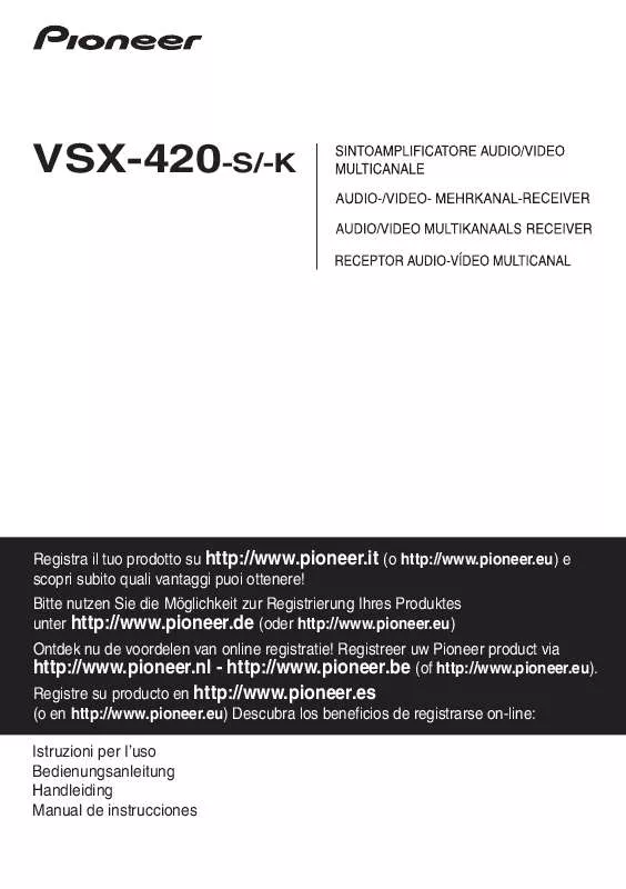 Mode d'emploi PIONEER VSX-420-K