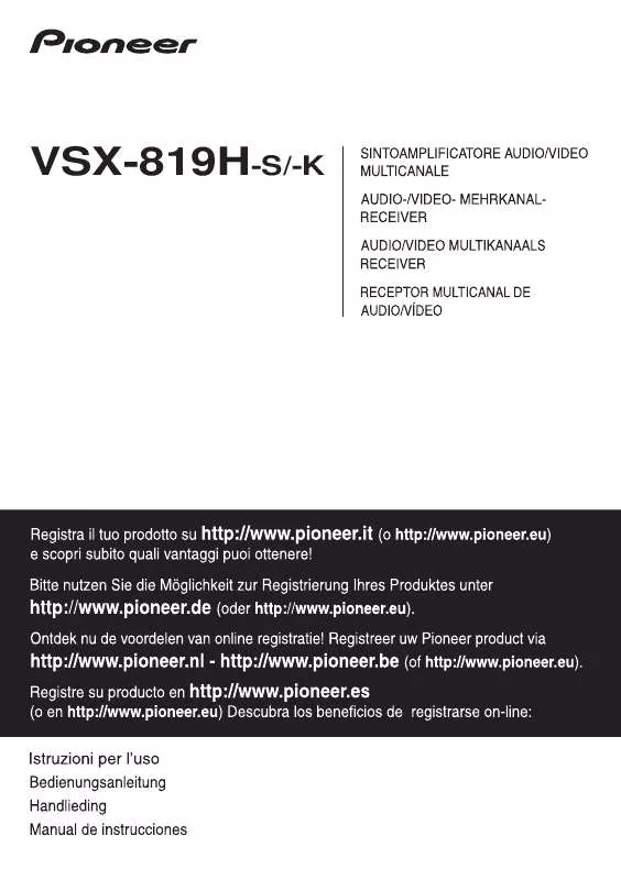 Mode d'emploi PIONEER VSX-819H-K