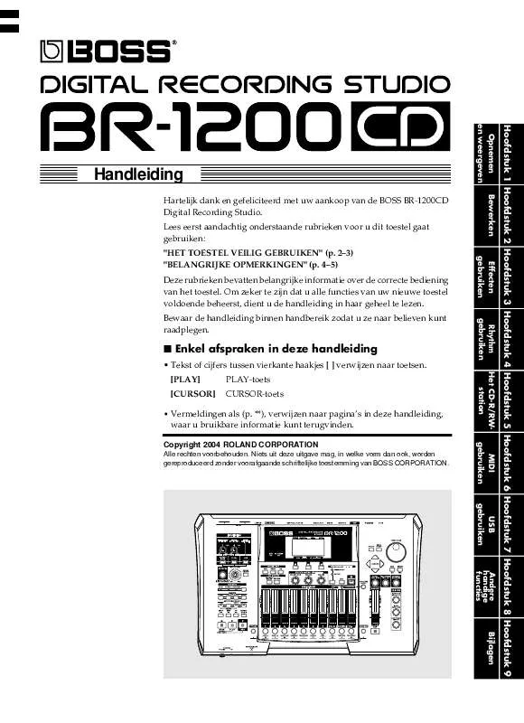 Mode d'emploi ROLAND BR-1200 CD