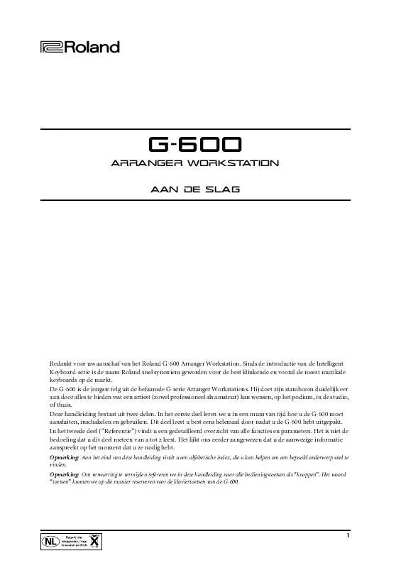 Mode d'emploi ROLAND G-600