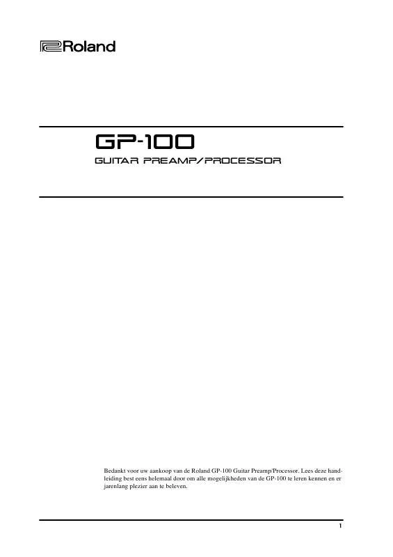 Mode d'emploi ROLAND GP-100