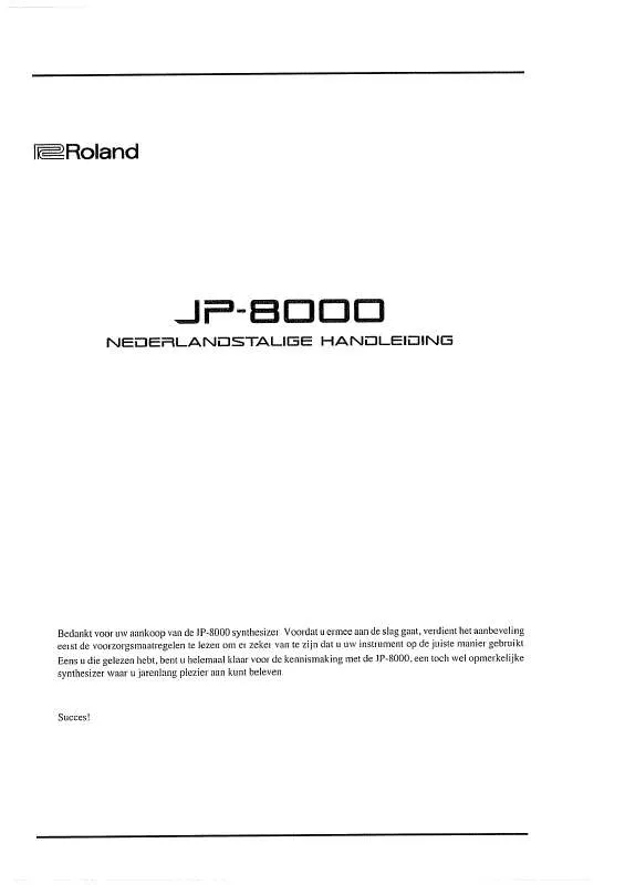 Mode d'emploi ROLAND JP-8000