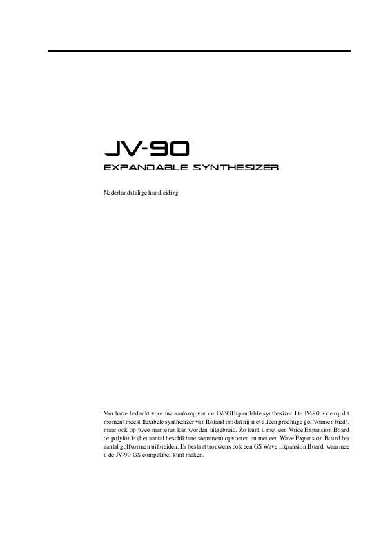 Mode d'emploi ROLAND JV-90