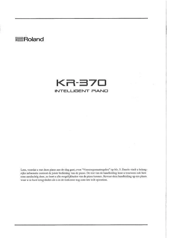 Mode d'emploi ROLAND KR-370