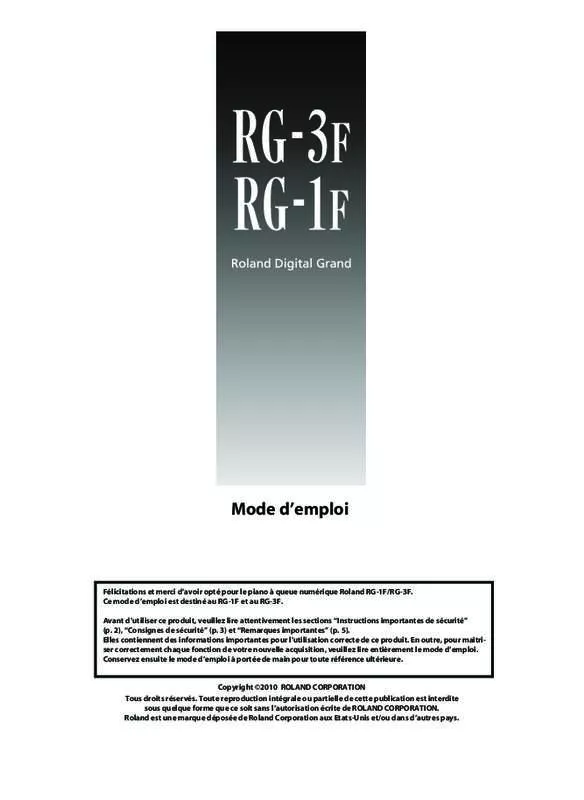 Mode d'emploi ROLAND RG-1F-SB