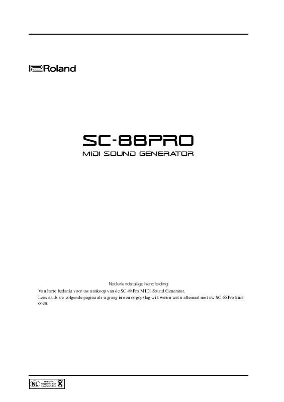 Mode d'emploi ROLAND SC-88PRO