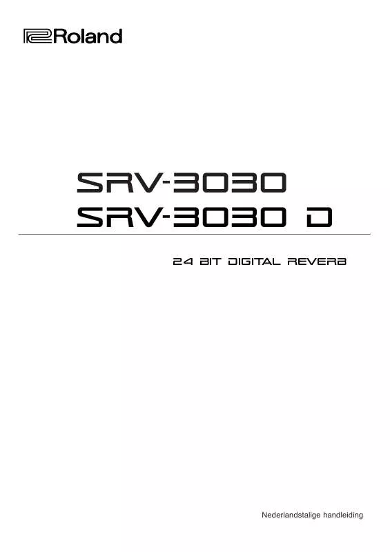 Mode d'emploi ROLAND SRV-3030