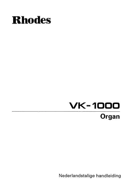 Mode d'emploi ROLAND VK-1000