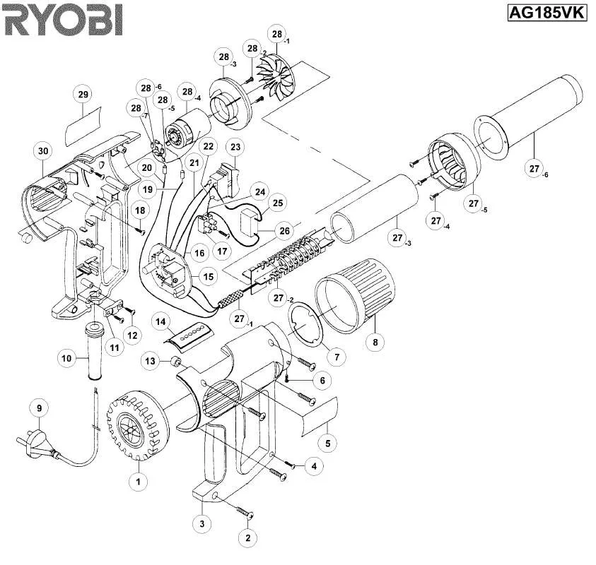 Mode d'emploi RYOBI AG185VK