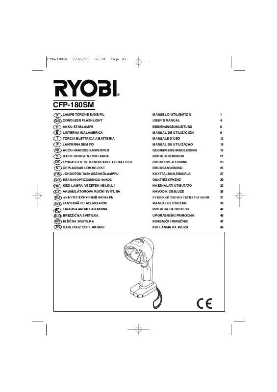 Mode d'emploi RYOBI CFP-180SM