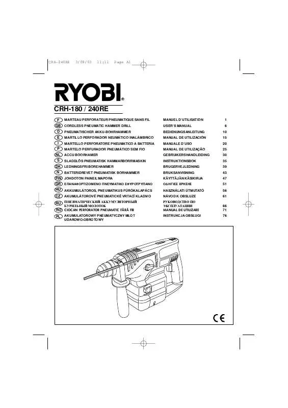 Mode d'emploi RYOBI CRH-240RE