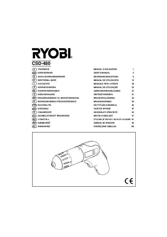 Mode d'emploi RYOBI CSD-480