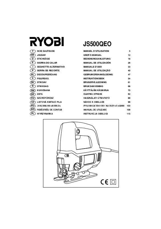 Mode d'emploi RYOBI JS500QEO