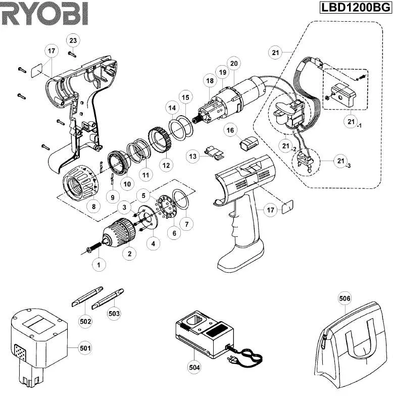 Mode d'emploi RYOBI LBD1200BG