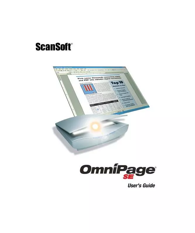 Mode d'emploi SCANSOFT OMNIPAGE SE 12