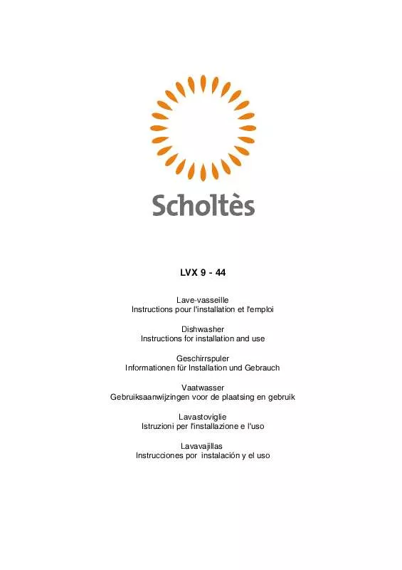 Mode d'emploi SCHOLTES LVX 9-44