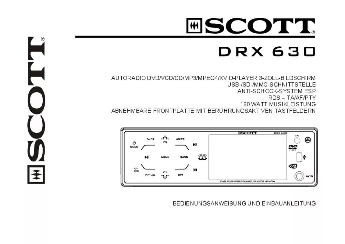 Mode d'emploi SCOTT DRX 600