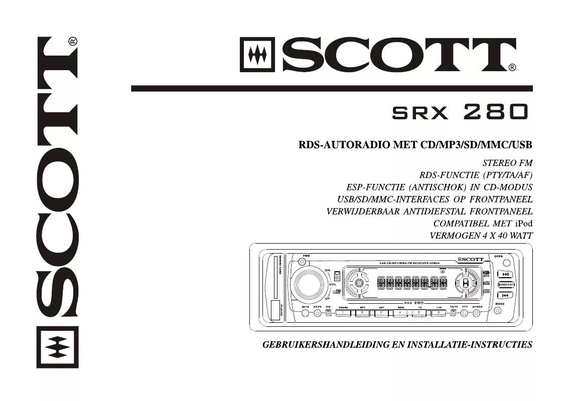 Mode d'emploi SCOTT SRX 280