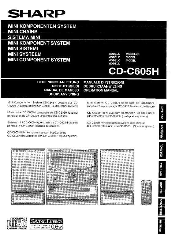 Mode d'emploi SHARP CD-C605H