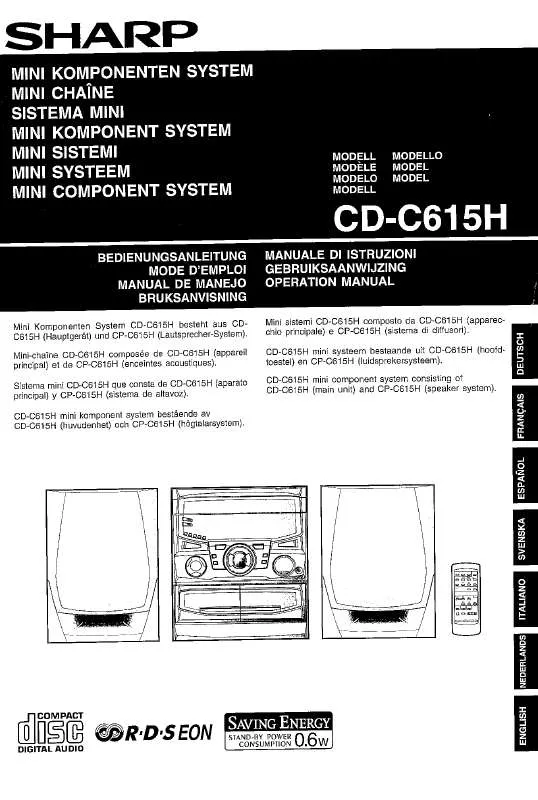 Mode d'emploi SHARP CD-C615H