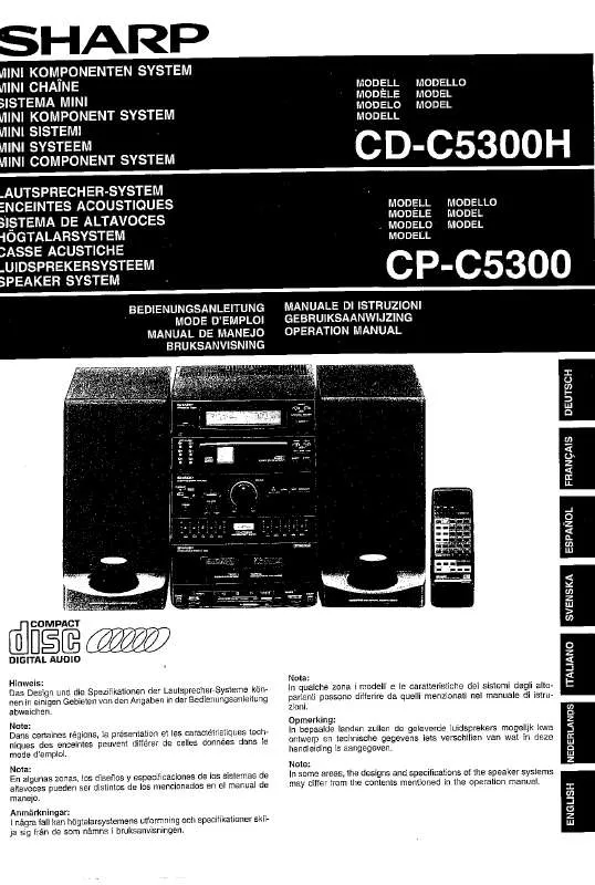 Mode d'emploi SHARP CD/CP-C5300/H