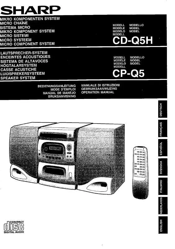 Mode d'emploi SHARP CD/CP-Q5/H