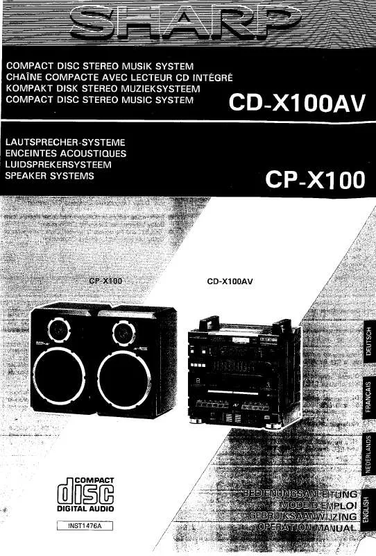 Mode d'emploi SHARP CD/CP-X100/AV