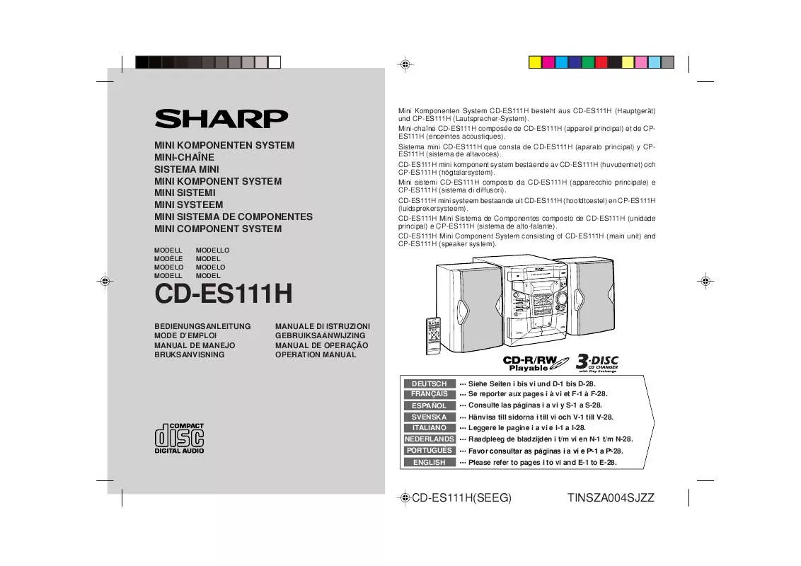 Mode d'emploi SHARP CD-ES111H