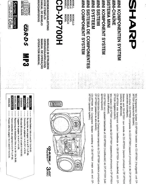 Mode d'emploi SHARP CD-XP700H
