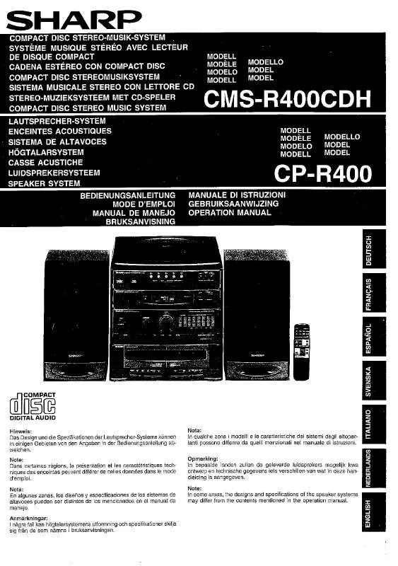Mode d'emploi SHARP CMS/CP-R400/CDH
