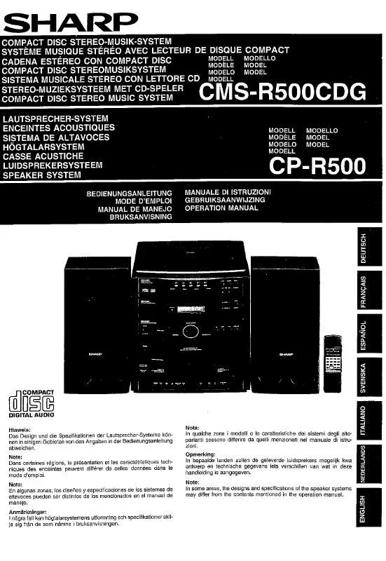 Mode d'emploi SHARP CMS/CP-R500/CDG