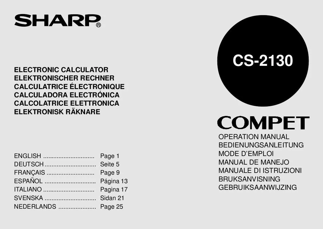Mode d'emploi SHARP CS-2130
