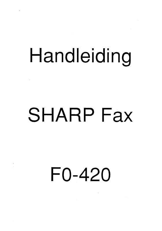 Mode d'emploi SHARP FO-420