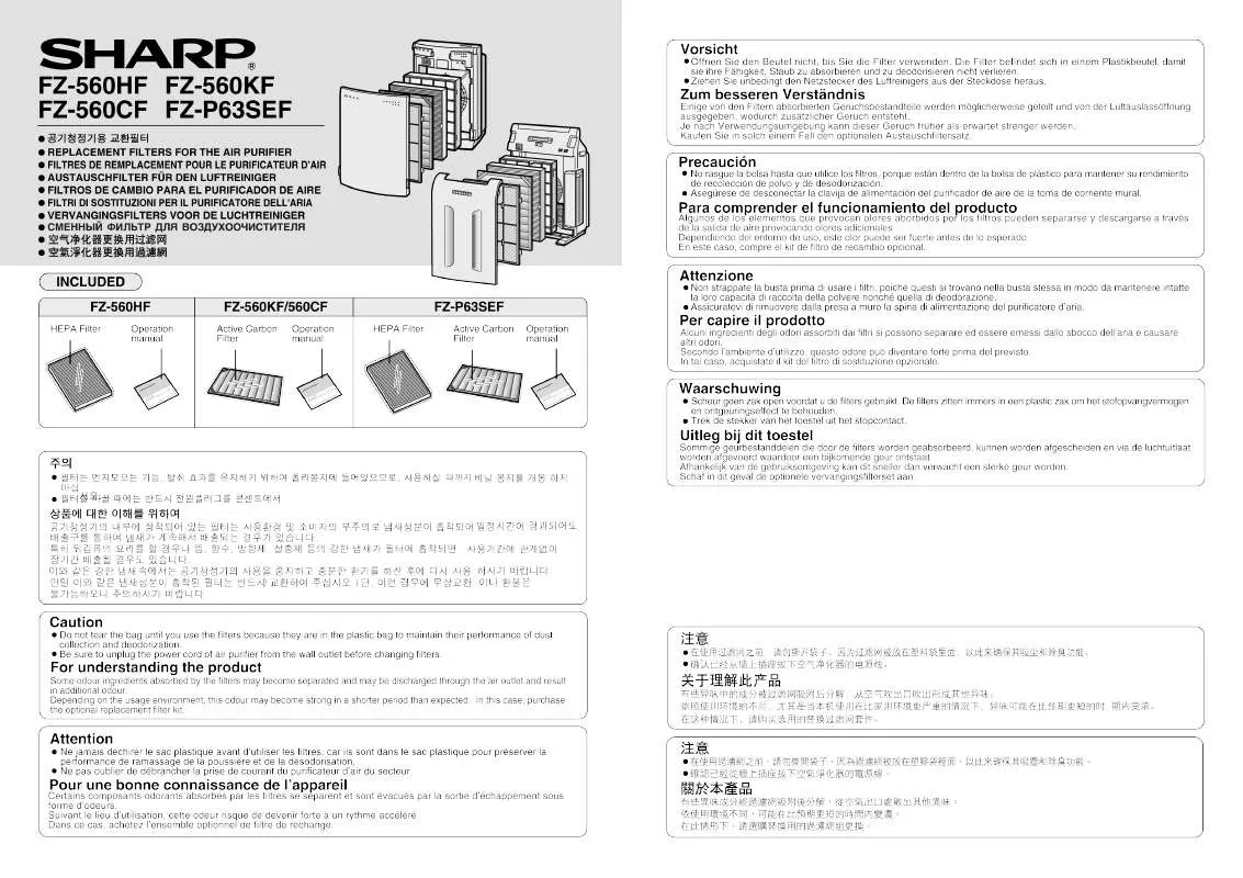 Mode d'emploi SHARP FZ-560HF/CF/KF/P63SEF