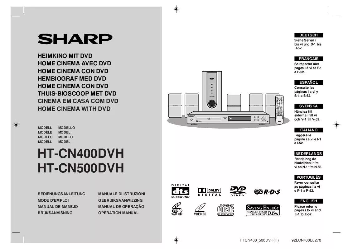 Mode d'emploi SHARP HT-CN400DVH/CN500DVH