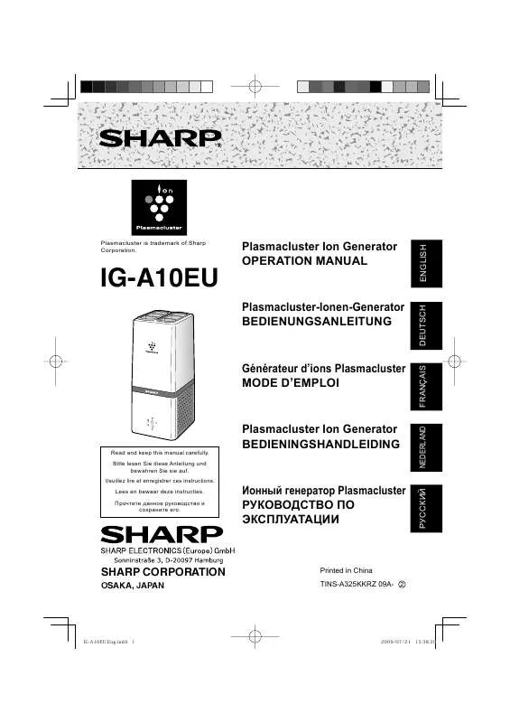 Mode d'emploi SHARP IG-A10EU